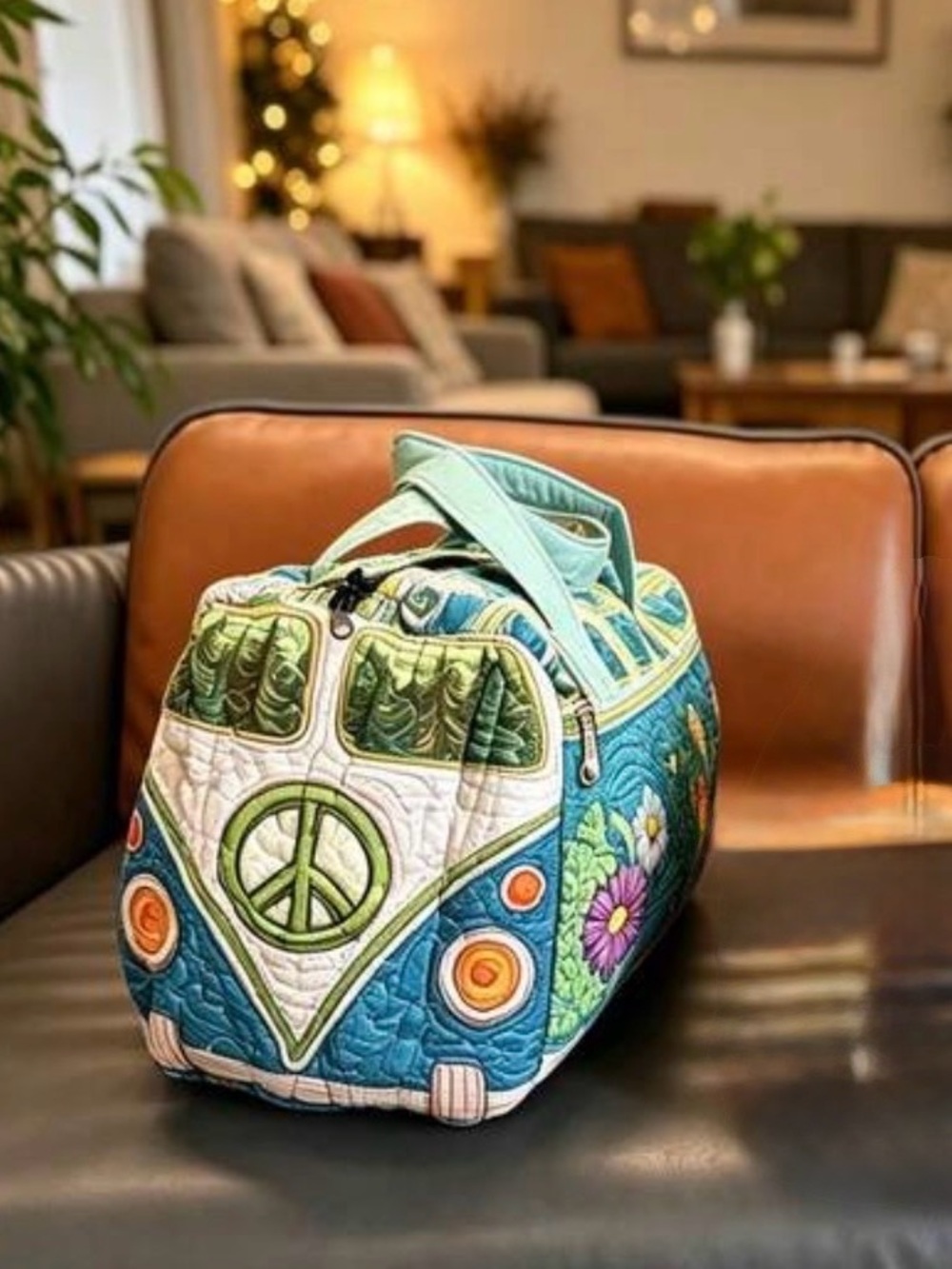Quilted Peace Van weekender Bag